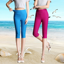 高腰弹力打底裤女式外穿夏季新款大码修身显瘦韩版小脚七分裤薄款