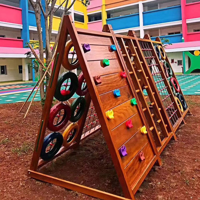 幼儿园木质攀爬架组合轮胎攀登架儿童户外拓展训练器材中型玩具