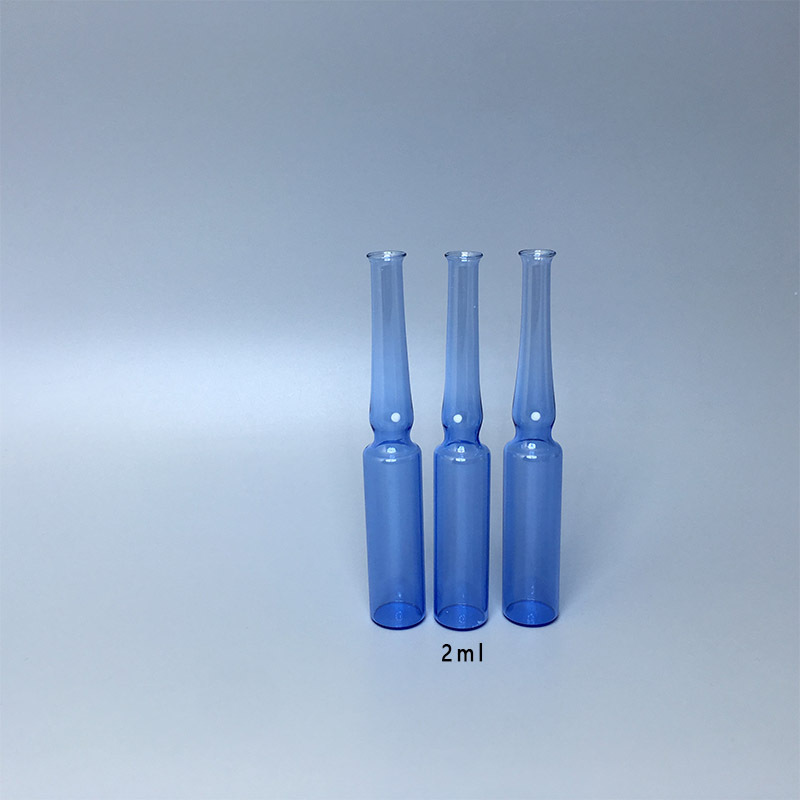 蓝色欧标2ml安瓿瓶 曲颈易折医药用瓶 水针针剂瓶 颜色定做 现货