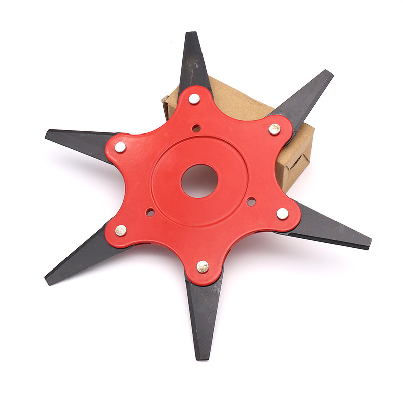 六叶割草机刀片 6齿打草机除草机草坪机硬质合金打草头