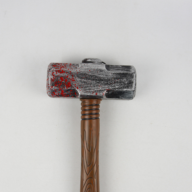 一件代发万圣节狂欢节动漫道具整蛊玩具塑料兵器带血仿真榔头锤子