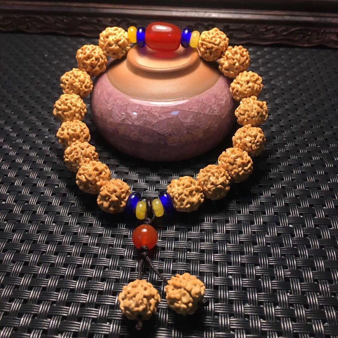 菩提五瓣小金刚手串龙纹黄金皮肉 定制款diy饰品美搭配饰手链念珠