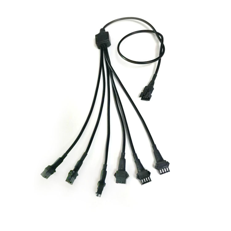 现货1拖6线材sm空中端子分组线 rgb氛围灯一托六线4芯公母插 工厂