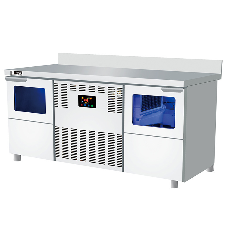 蓝光吧台制冰机水吧台冰粒机方块制冰机180kg奶茶店酒吧餐饮火锅