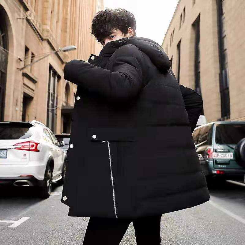 冬季新款羽绒服男 中长款 青年韩版加厚保暖外套白鸭绒折扣店货源