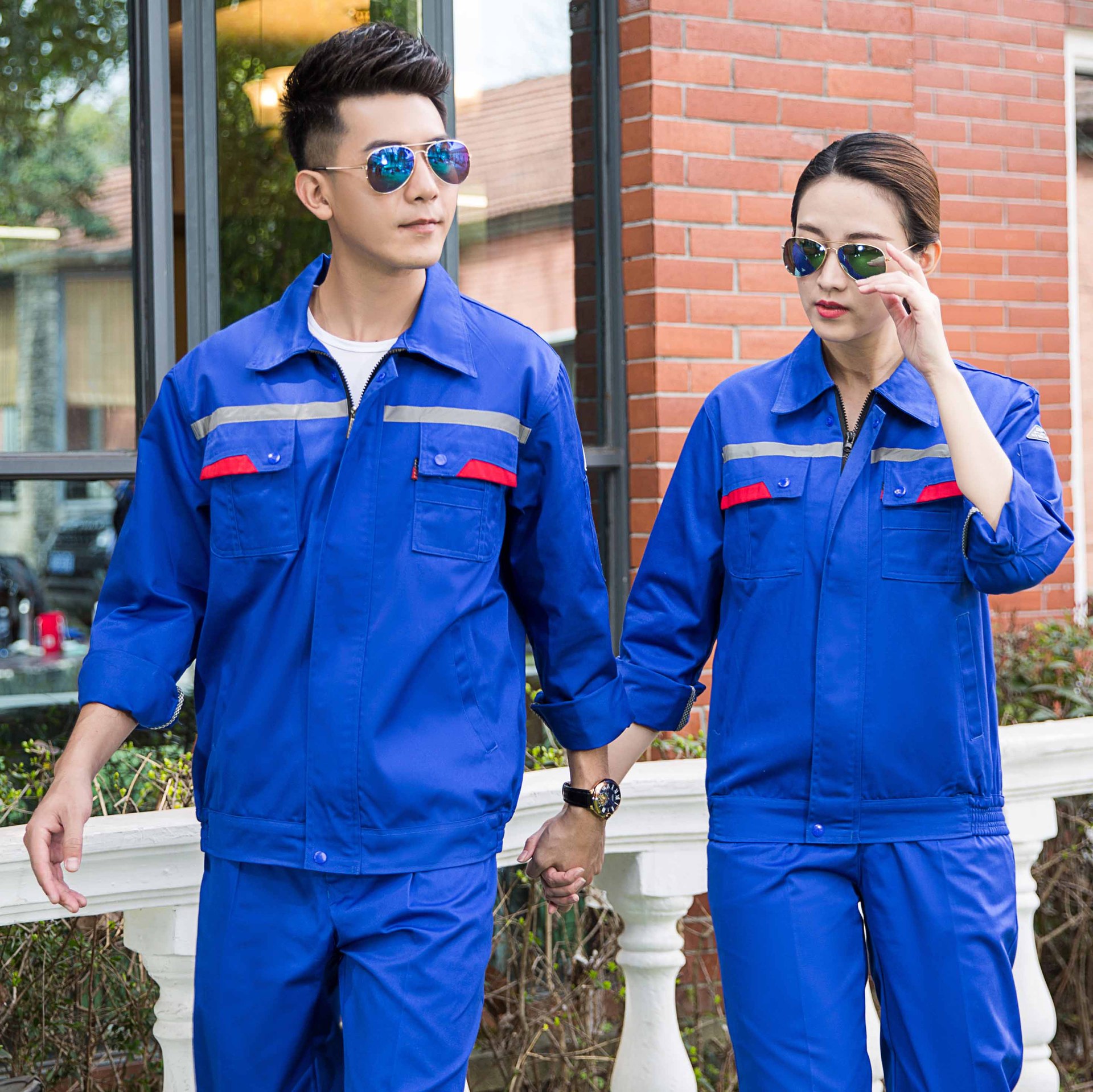 春秋防静电工作服套装印刷厂工衣长袖厂服车间劳保工装工程服绣字