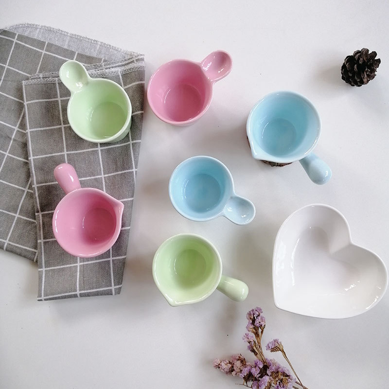 Korean-Style Ceramic Cream Cup Mousse Cup Sauce Dish DIY Cheese Baking Dish Pudding Cup Ice Cream Dish Dessert Baking Dish