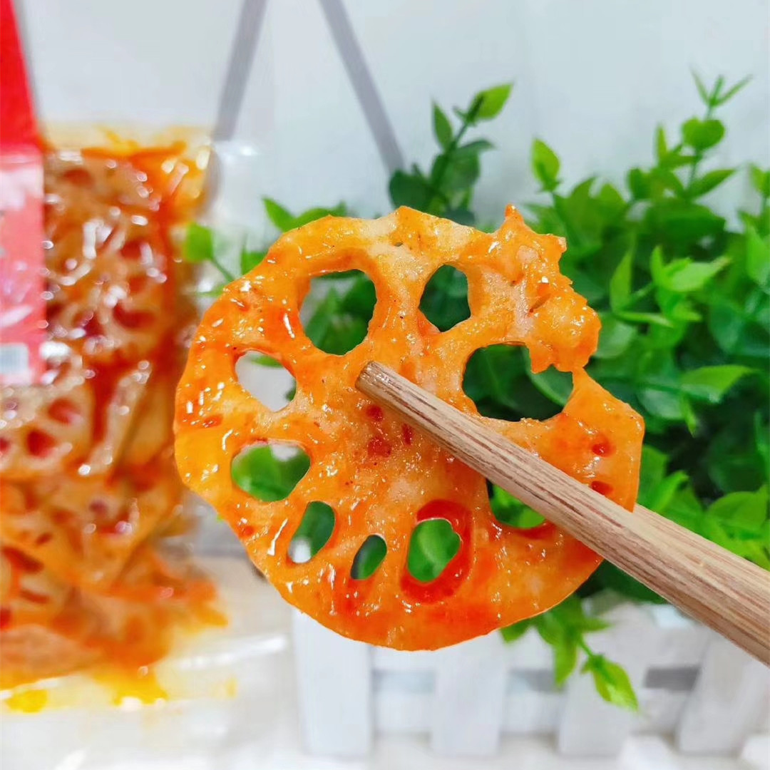 爱尚小芳芳香辣藕片湖南特产麻辣味卤藕脆莲藕丁卤味网红零食208g