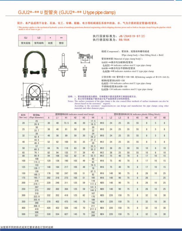 厂家生产西德福标准不锈钢u型管卡 u型螺栓 碳钢镀锌u型卡 u型夹
