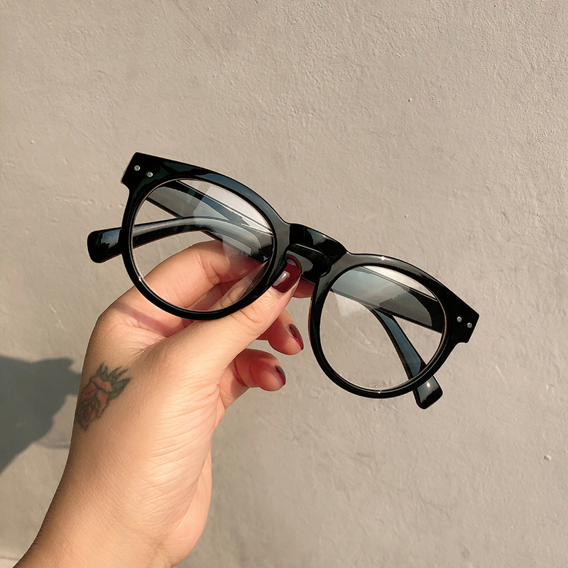 糖果色米钉眼镜架 创意款圆形平光镜男女学生眼镜框可配近视眼镜