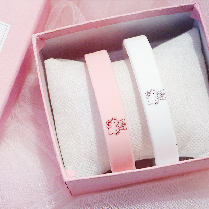 抖音网红kt猫卡通同款个性简约硅胶男女学生情侣运动手环手饰潮人