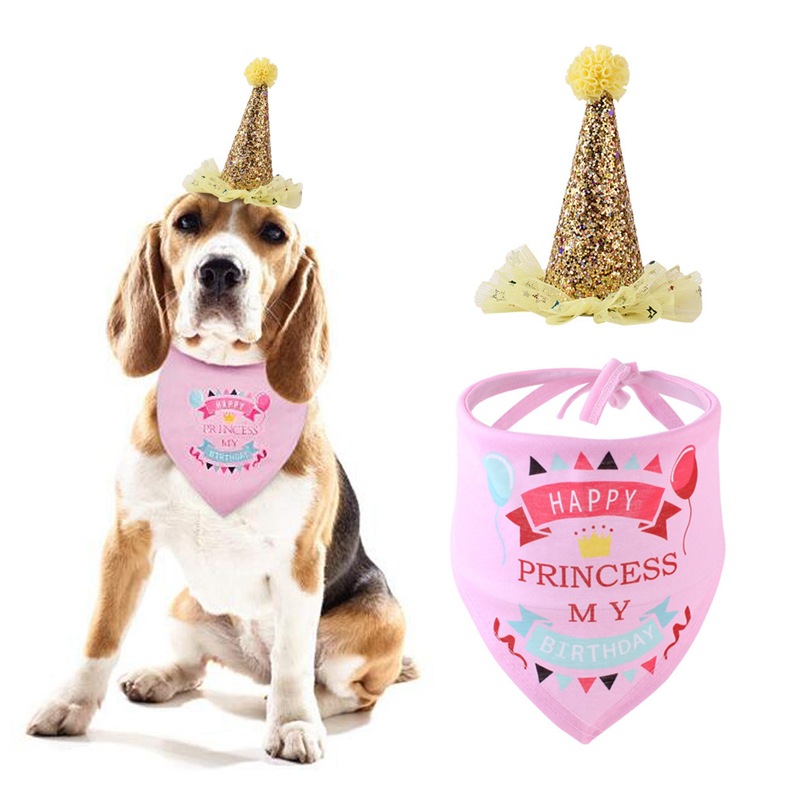 宠物狗狗生日帽 宠物生日派对帽子 宠物狗狗周岁生日庆祝配饰围脖