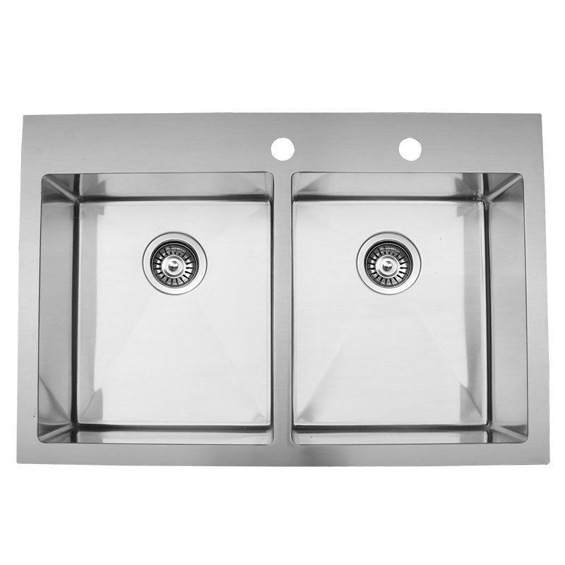 304不锈钢手工水槽双盆厨房用高端洗菜洗碗槽家用焊接双水槽菜盆