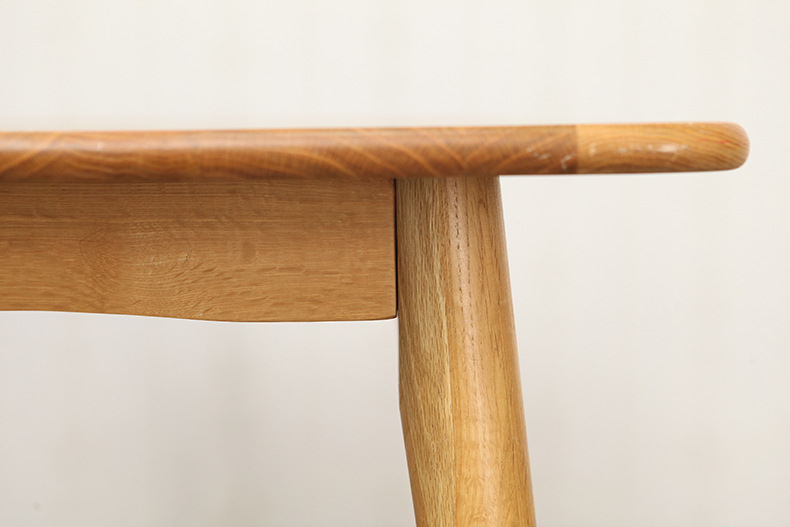 实木圆腿桌子橡木简约圆腿餐桌北欧原木餐桌酒店咖啡厅餐厅