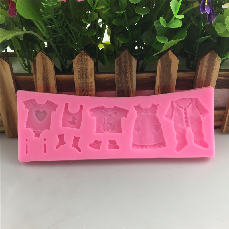 diy可爱迷你婴儿衣服造型滴胶硅胶模具手工翻糖蛋糕模具 翻糖工具