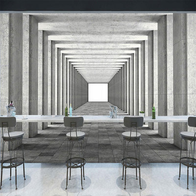 背景墙纸_立体几何空间壁画 工业风水泥背景 酒吧ktv餐厅 - 阿里巴巴