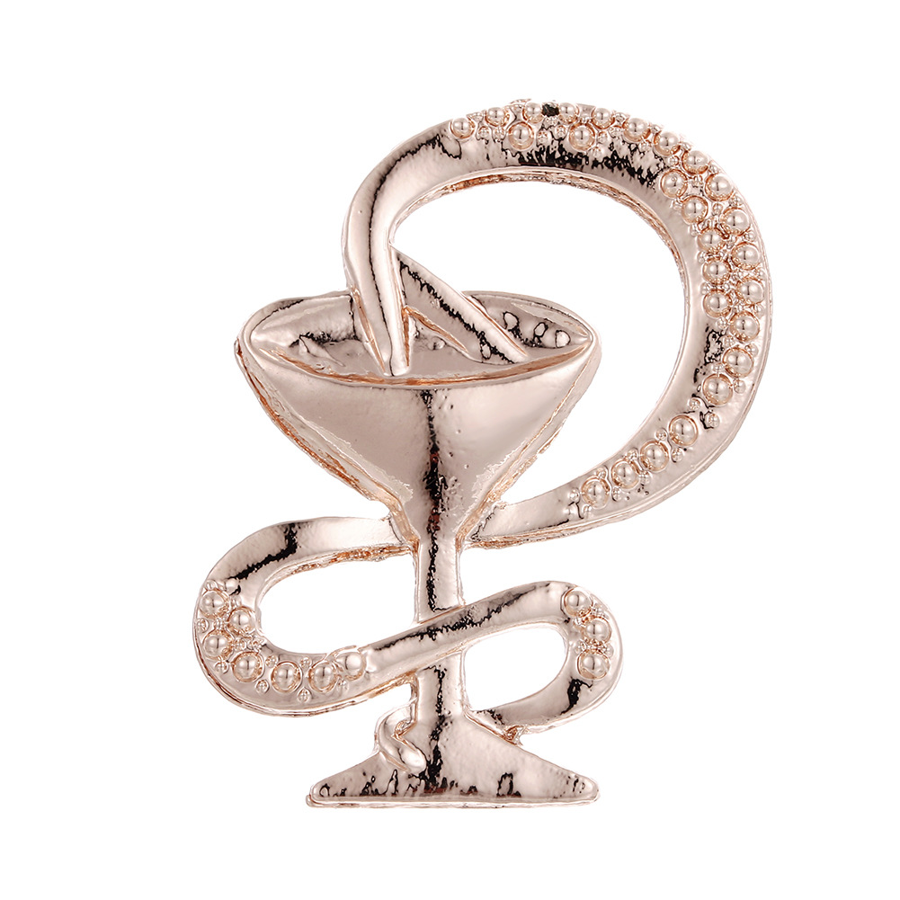 欧美生命之星蛇徽 标志徽章蛇绕拐杖世界卫生组织医疗胸针