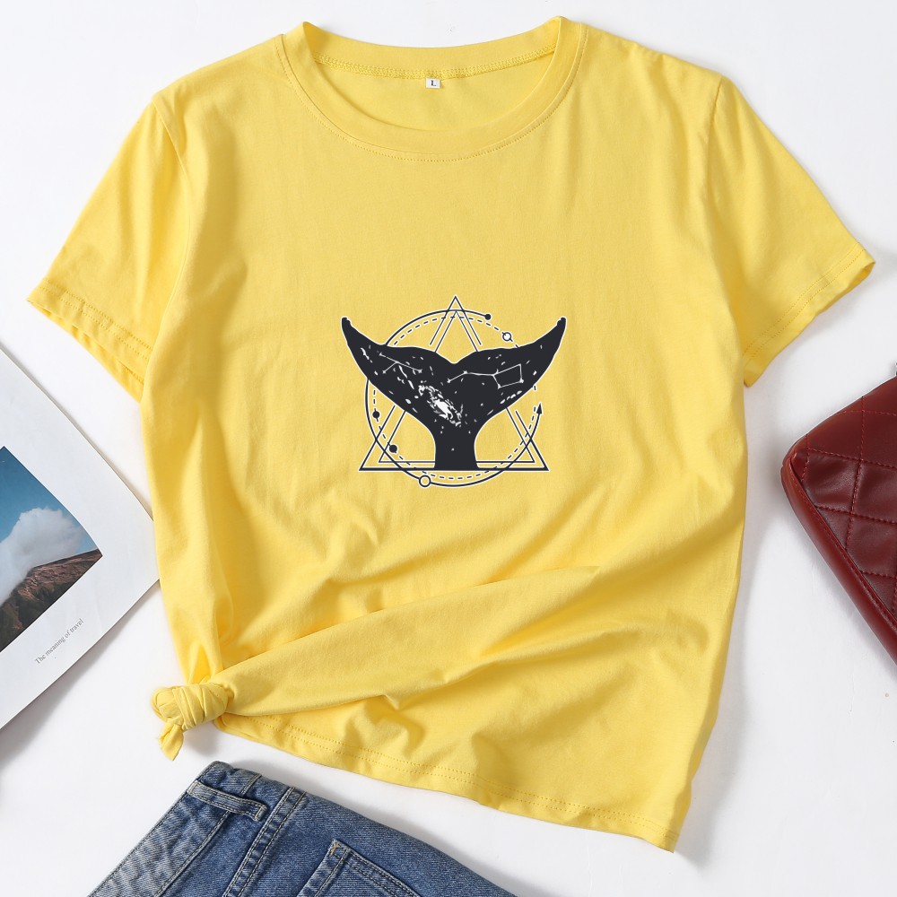 热卖产地货源个性创意鲸鱼夏季女装短袖t恤