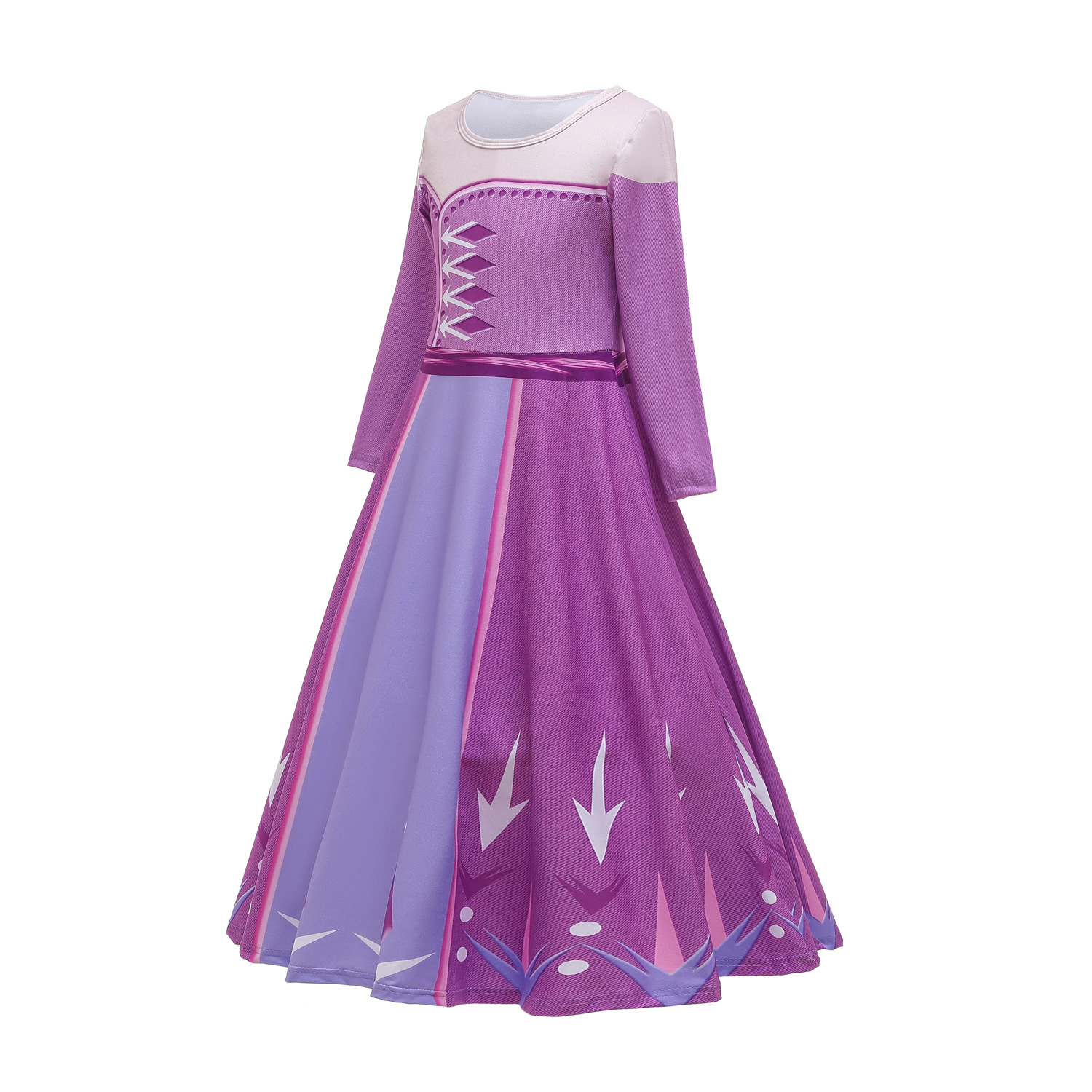 冰雪奇缘2爱莎公主裙子春秋女童紫色艾莎公主连衣裙儿童新年礼服