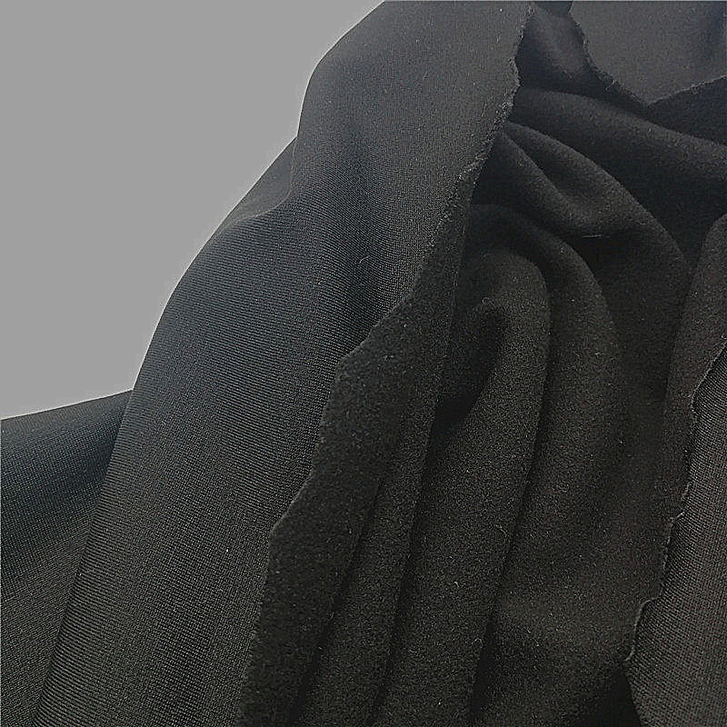 柔软黑纱牛奶丝单面磨毛 高牢度面料保暖涤氨瑜伽运动针织面料