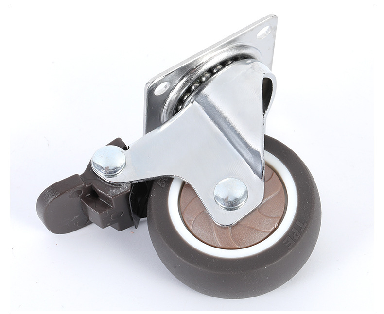 1-2寸万向tpr静音脚轮 平底单轴办公椅静音家具脚轮 中山厂家直销