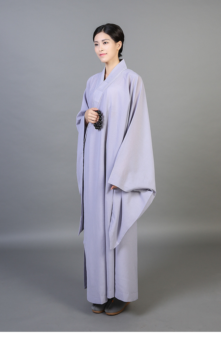 佛教台湾麻纱春夏僧服海清居士服男女海青长衫长袍大褂和尚衣长褂