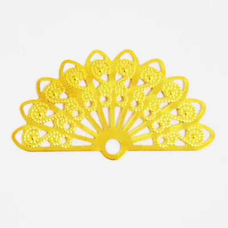 diy饰品配件 古风发簪配件 半圆扇形花片38mm*21mm 扇子花片