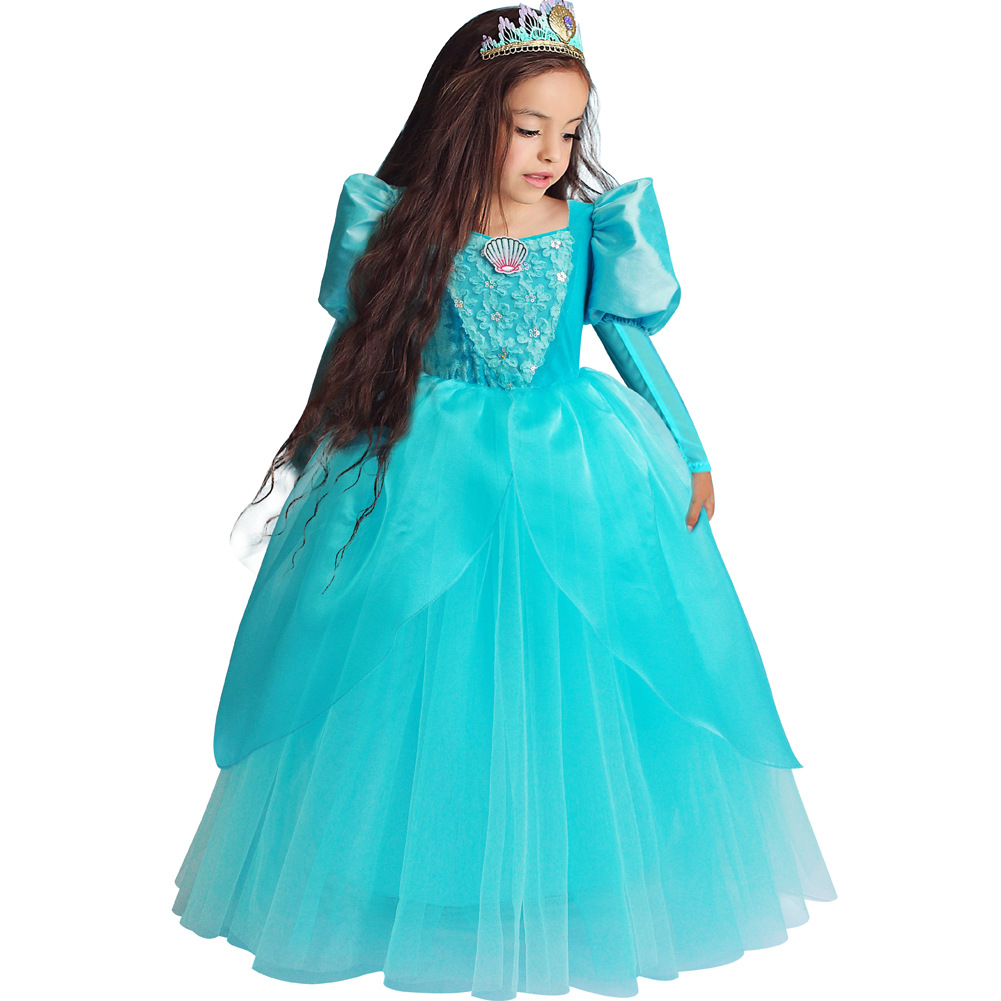 儿童礼服公主裙新款美人鱼礼服儿童表演服万圣节演出服儿童婚纱