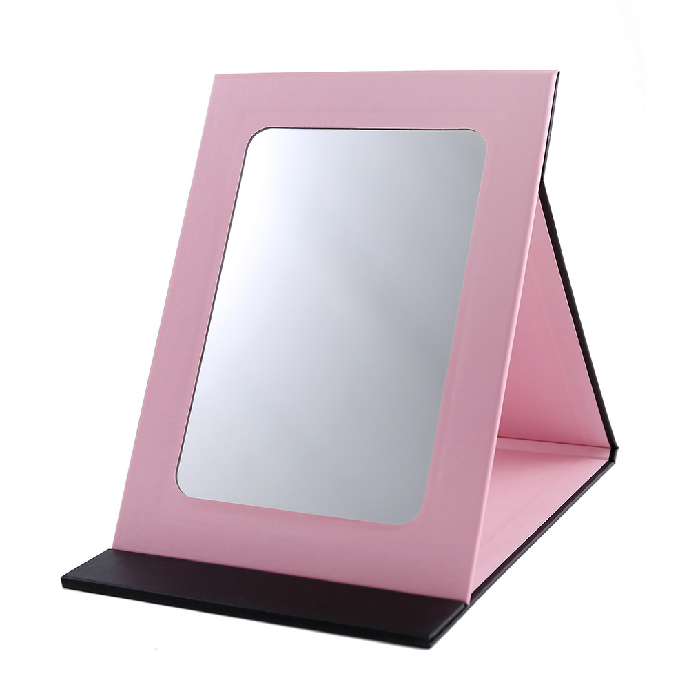 印花便捷折叠镜子 纸化妆镜宿舍梳妆台式学生卡通可爱台式单面镜