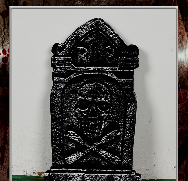 立体泡沫墓碑 万圣节道具酒吧鬼屋密室恐怖装饰摆件4个一套装批发