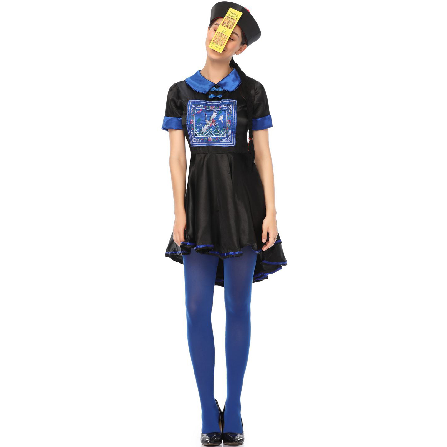 s-xl 万圣节女僵尸服装 成人儿童亲子装 女童古装 清朝女鬼舞台装