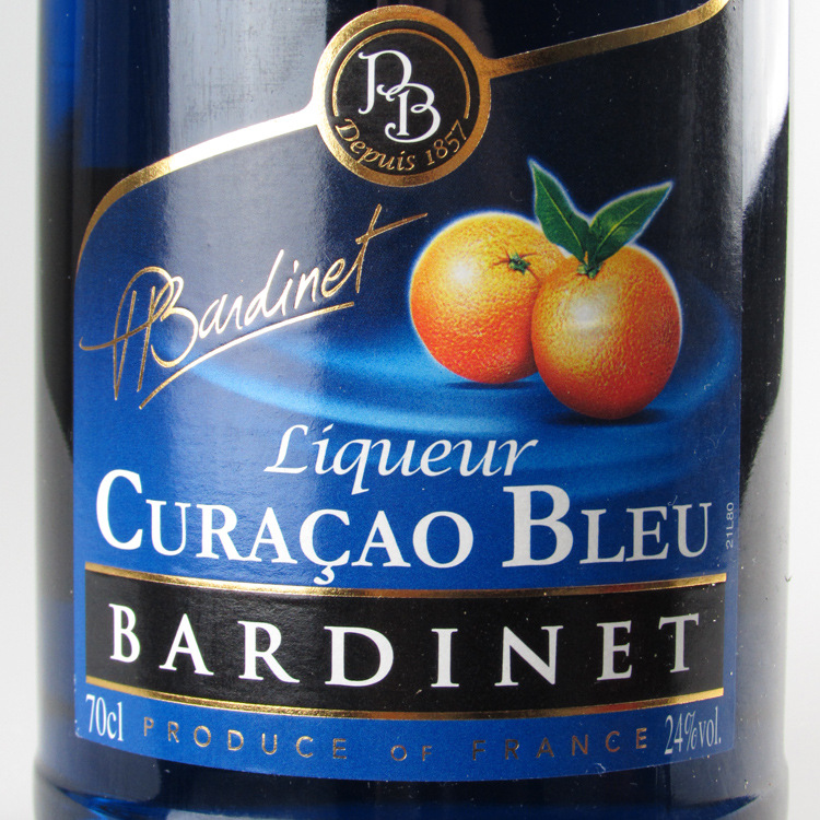 洋酒法国 bardinet 必得利蓝香橙蓝橙力娇酒 鸡尾酒 蓝柑酒700ml