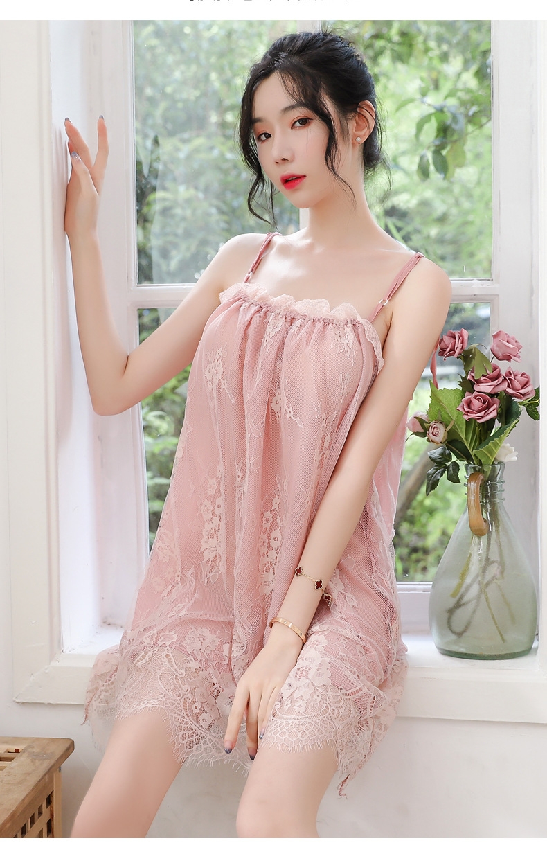 大码180斤可穿 高端情趣内衣性感诱惑蕾丝吊带睡衣套装睡裙家居服