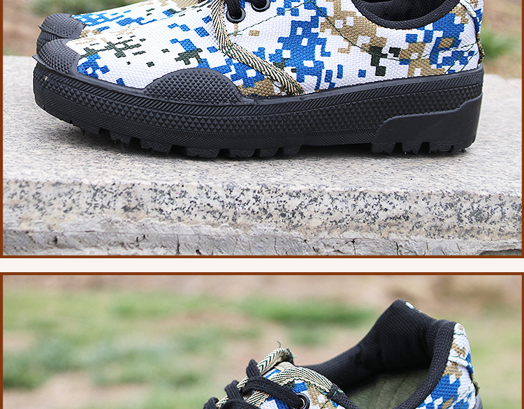 包邮新款 海军解放鞋跑步底学生军训鞋户外迷彩低帮作训鞋