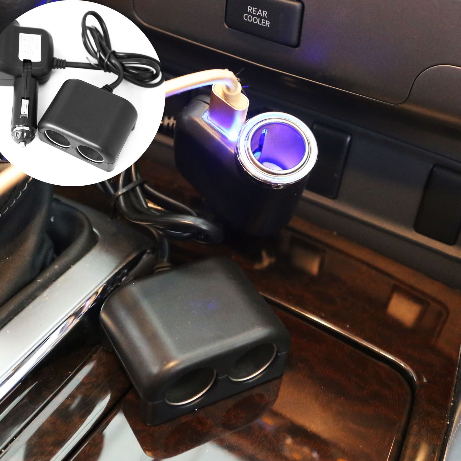 1224v120w汽车多功能可点烟usb一转三点烟器带有可点烟功能