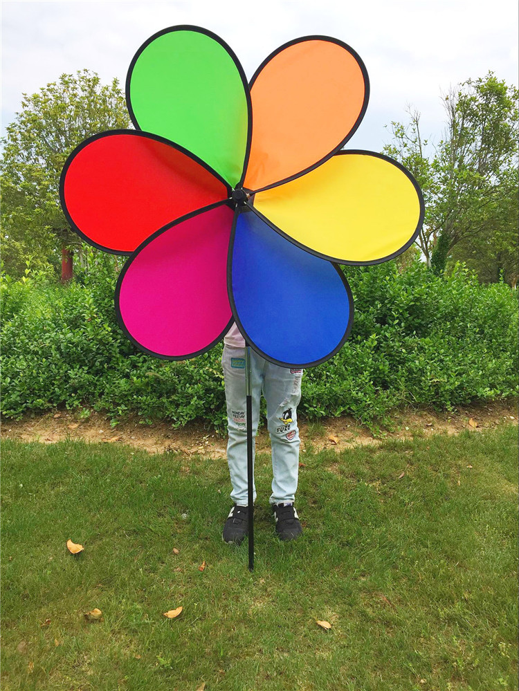 直径1米手工八彩花瓣超大风车婚礼装饰景区园林广告儿童节庆礼品