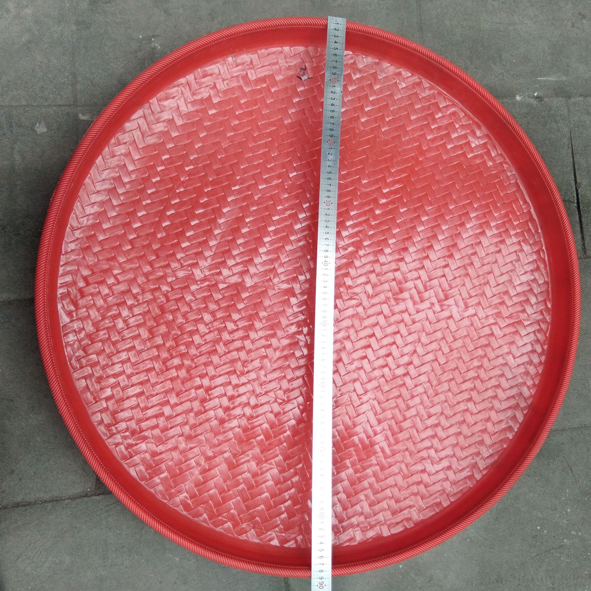 厂家直销塑料圆形簸箕 农用晒菜簸箕 防摔破簸箕竹编无孔筛子