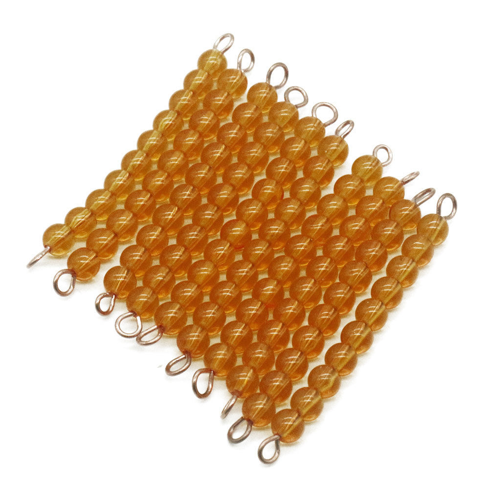 蒙台梭利教具数学教具学前儿童早教玩具幼儿早教蒙氏金色100串珠