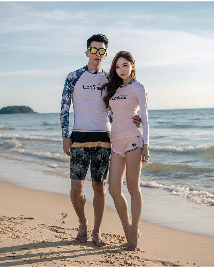 朗晨lc新款情侣潜水服泳装沙滩运动滑水冲浪浮潜防晒长袖水母泳衣