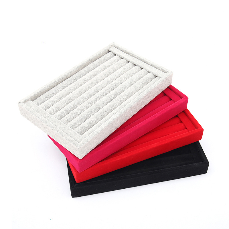 High Quality Suede Small Jewelry Plate without Lid Ring Box Stud Earrings Storage Box Ring Display Plate Ornament Tray
