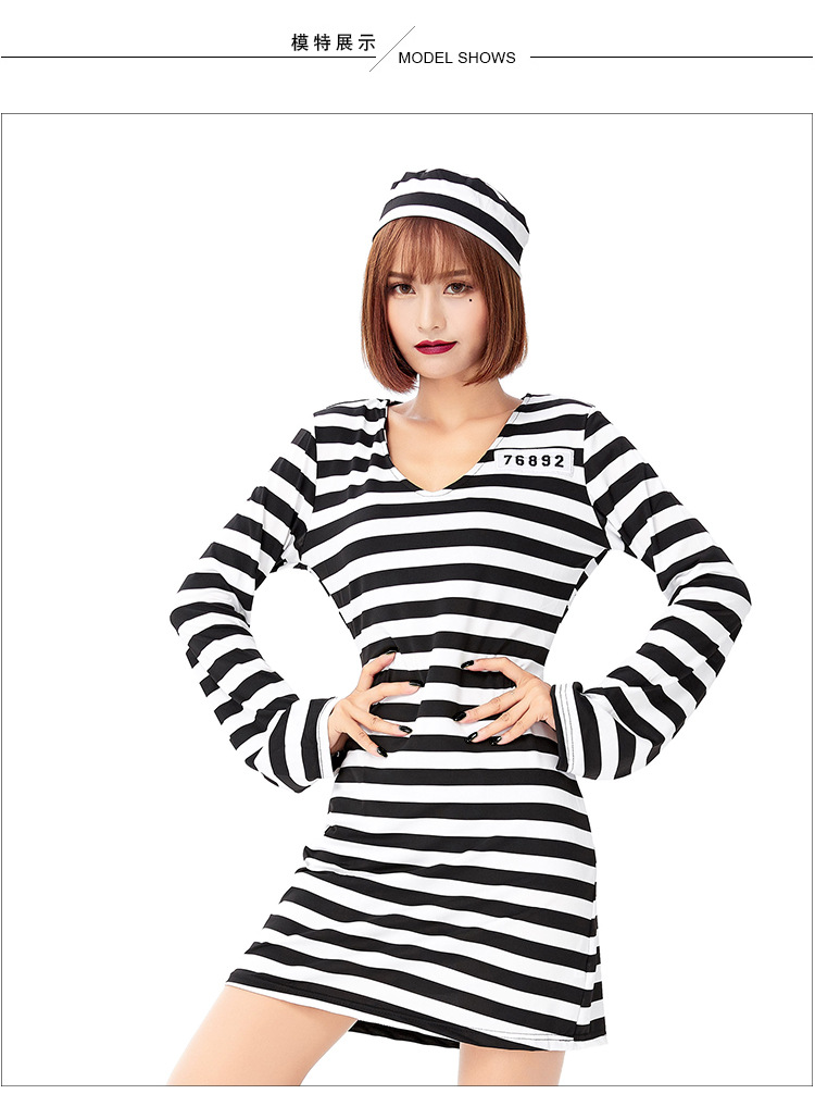 出口分码 ebay 亚马逊乐天外贸货源 万圣节女囚犯 角色扮演服制服