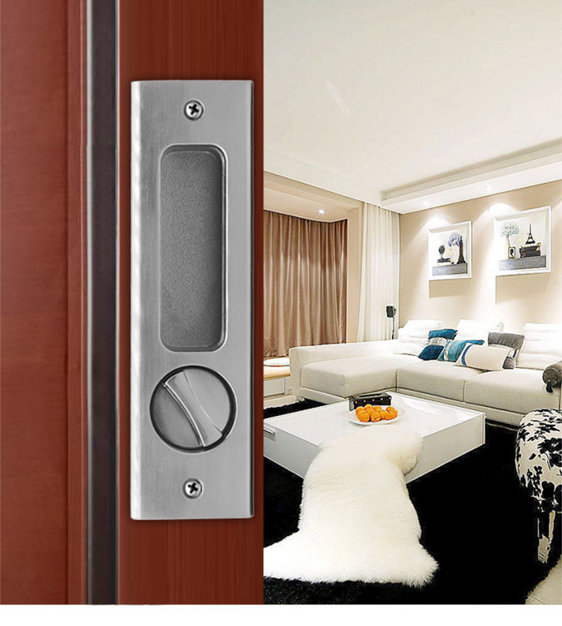 推拉门锁移门钩锁 单面带钥匙移门锁带钥匙厨房推拉门锁卫生间锁