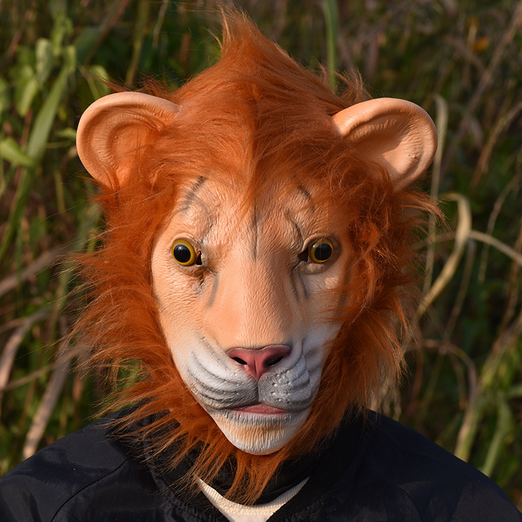 疯狂动物城狮子面具万圣节化妆表演乳胶面具头套工厂批发