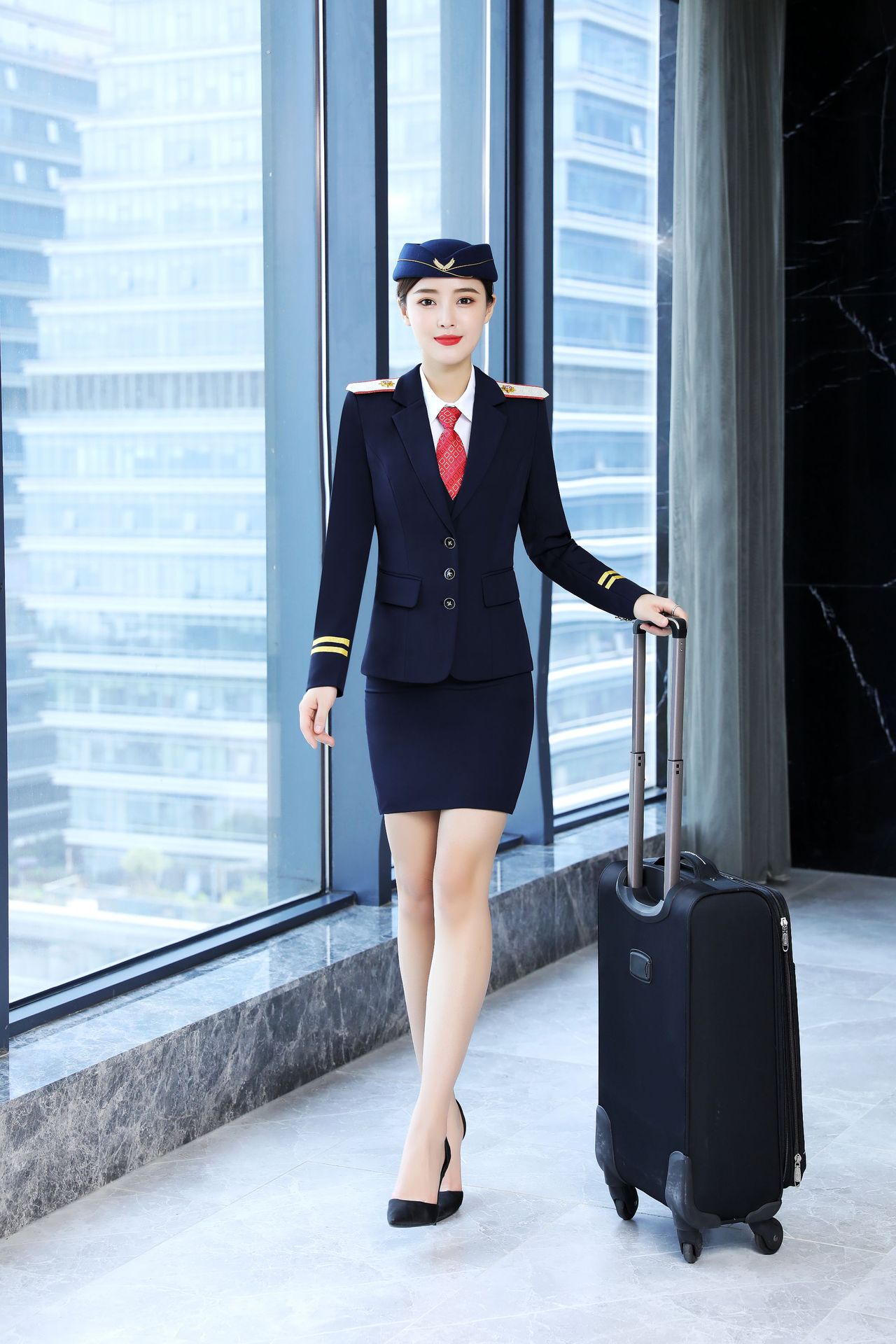 女装新款航空制服高铁乘务员空姐职业装套装女冬季前台工作装