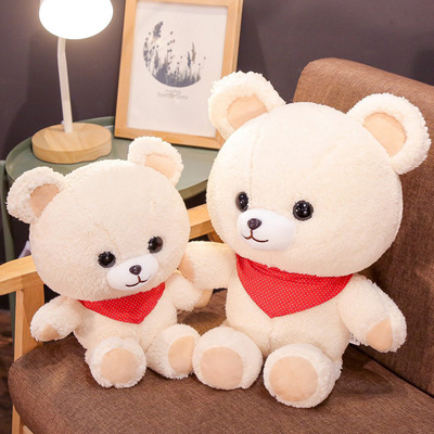 小号泡泡绒泰迪熊公仔布娃娃抱抱熊玩偶围巾泰迪熊毛绒玩具礼物女