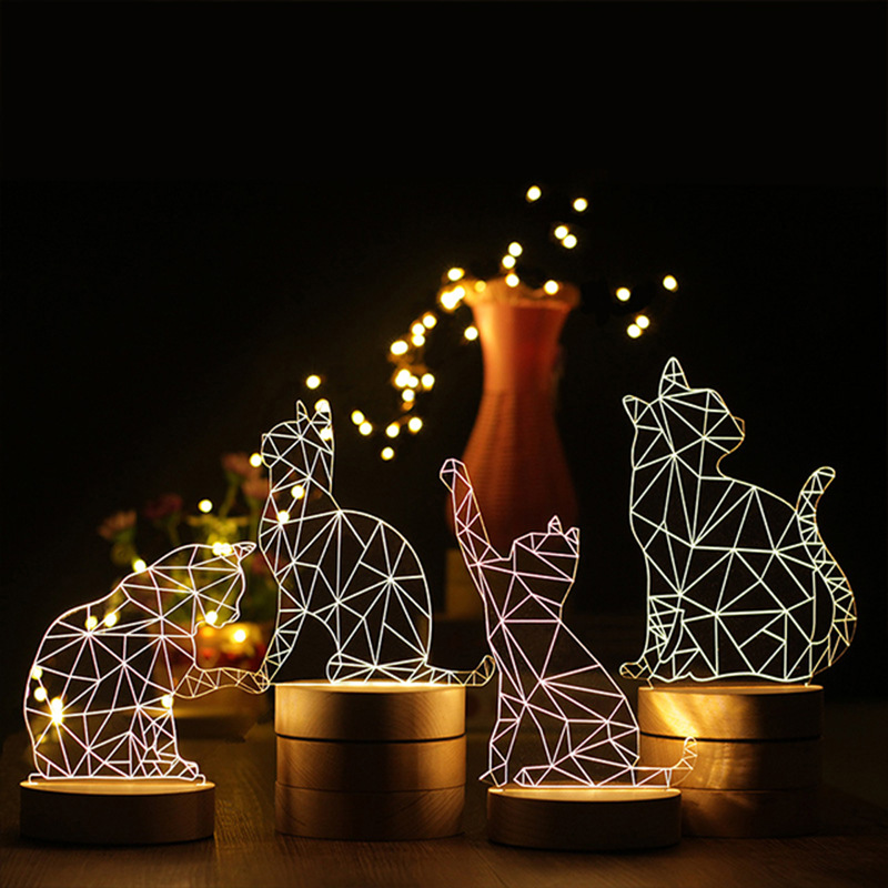 3D Cat Night Light - Head Up