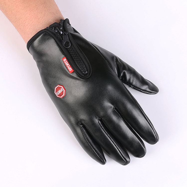 男女士户外触屏防水皮手套防风骑行运动秋冬保暖登山滑雪健身手套