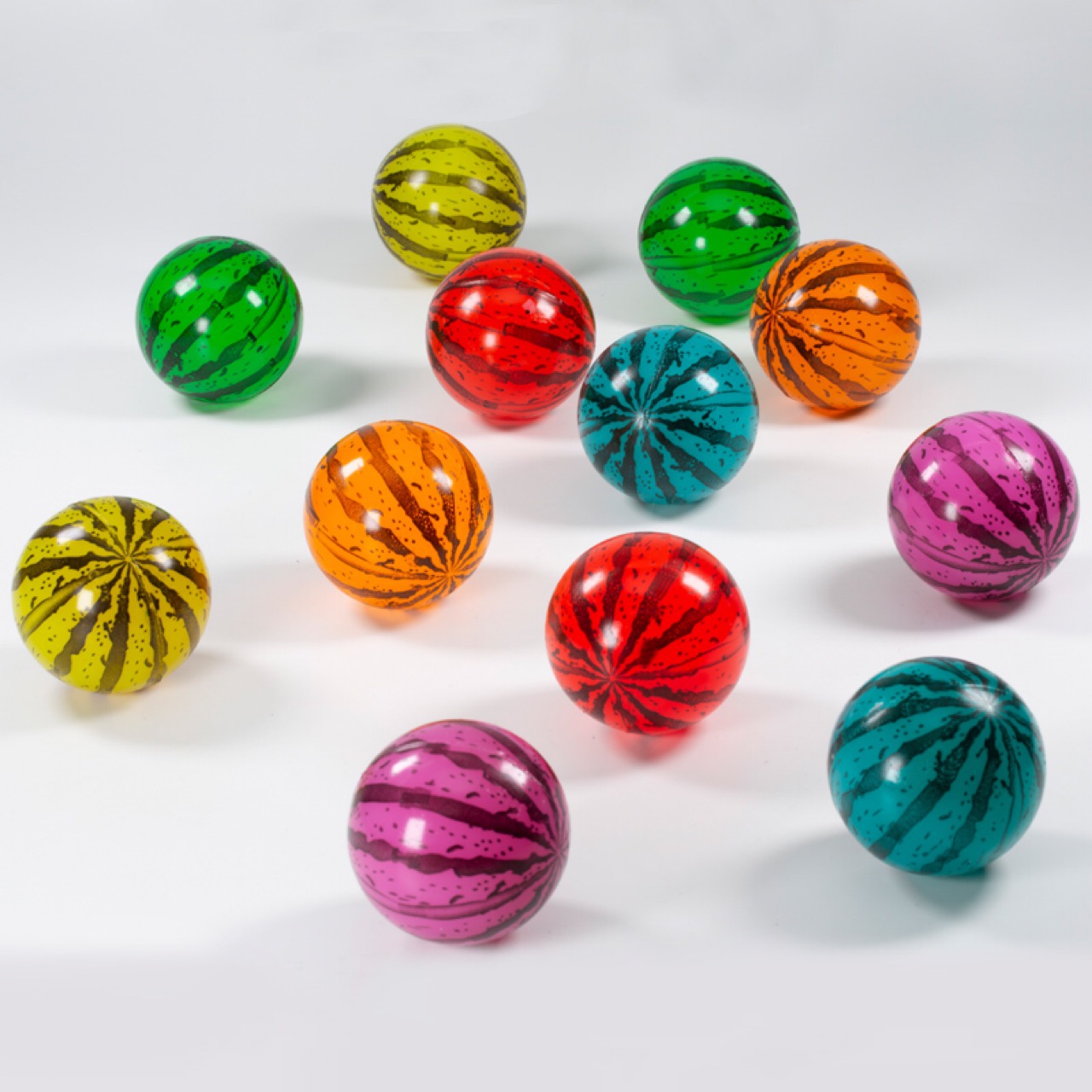 60号彩色西瓜弹力球大哥大半透明浮水球弹跳儿童玩具20年工厂直销