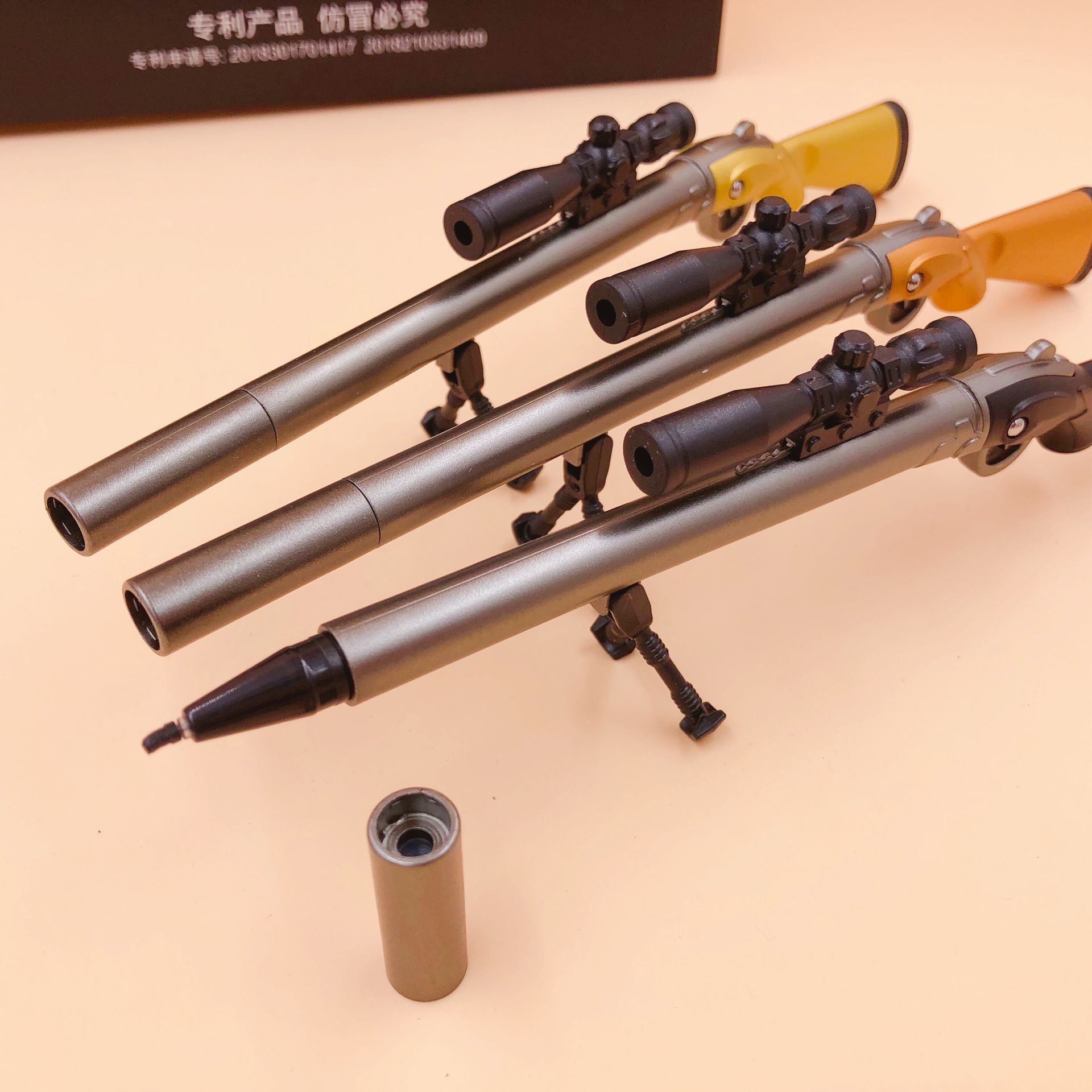 Korean Cartoon Gel Pen Sniper Rifle Eating Chicken 98K Toy Gel Pen 36 Pieces a Box