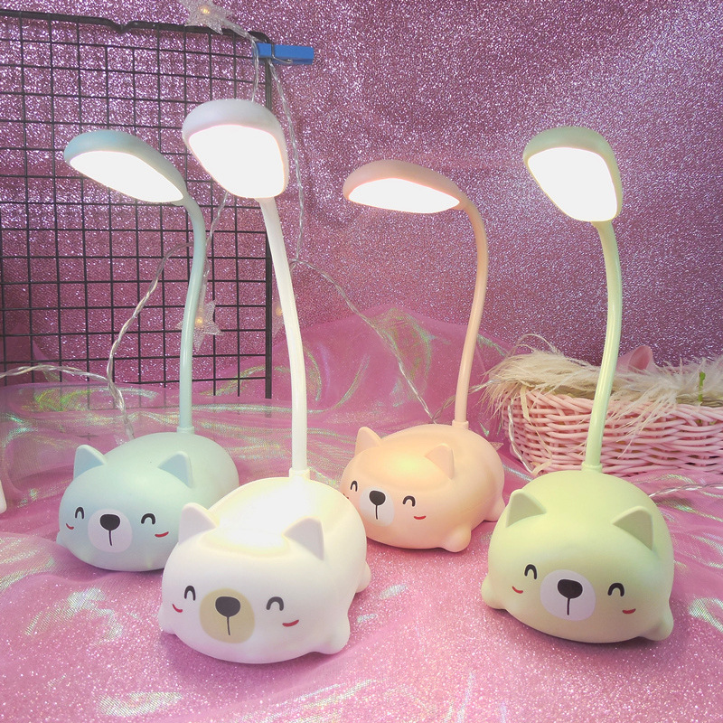 Cartoon Cute Pet Pig Charging Table Lamp Led Foldable Usb Children Charging Eye Protection Desktop Small Night Lamp Gift